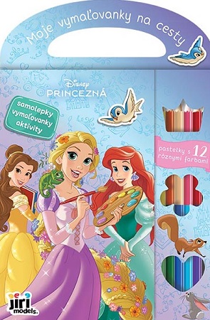 Moje vymaľovanky na cesty Princezné - pastelky s 12 rôznymi farbami
