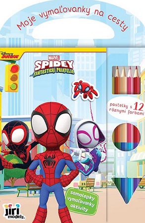 Moje vymaľovanky na cesty Spidey - pastelky s 12 rôznymi farbami