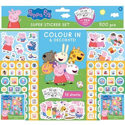 Samolepkový set 500 ks Prasiatko Peppa - 