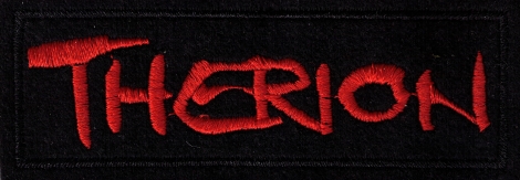 THERION - červené logo - čierny podklad