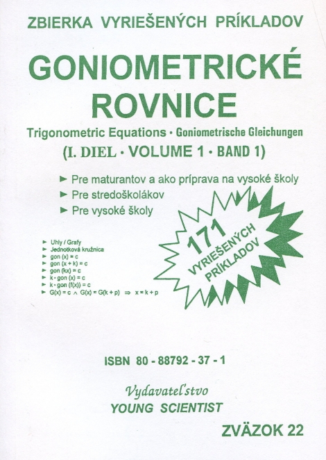 Goniometrické rovnice I. diel - 171 vyriešených príkladov