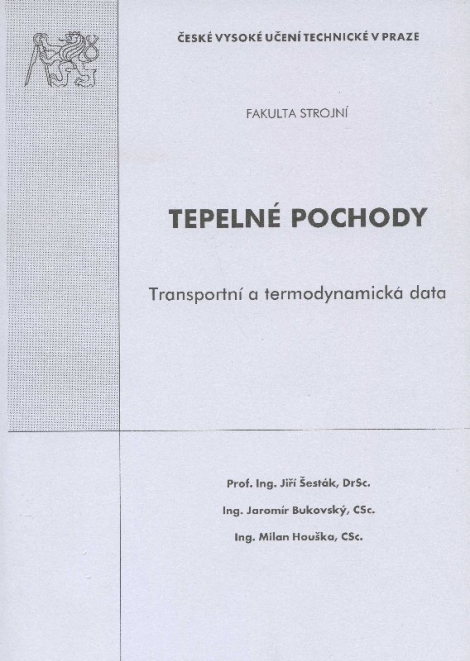 Tepelné pochody. Transportní a termodynamická data - 