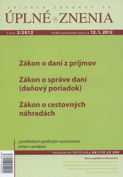 UZZ 2/2012 Zákon o dani z príjmov - 